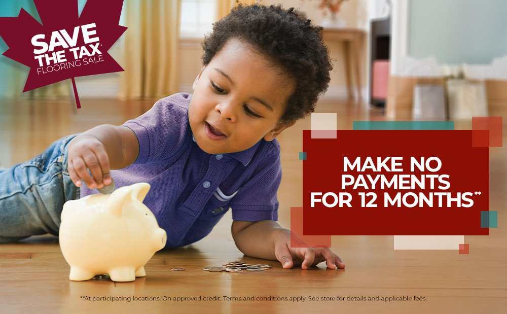 Child on Luxury Vinyl Floor putting Money in Piggy Bank